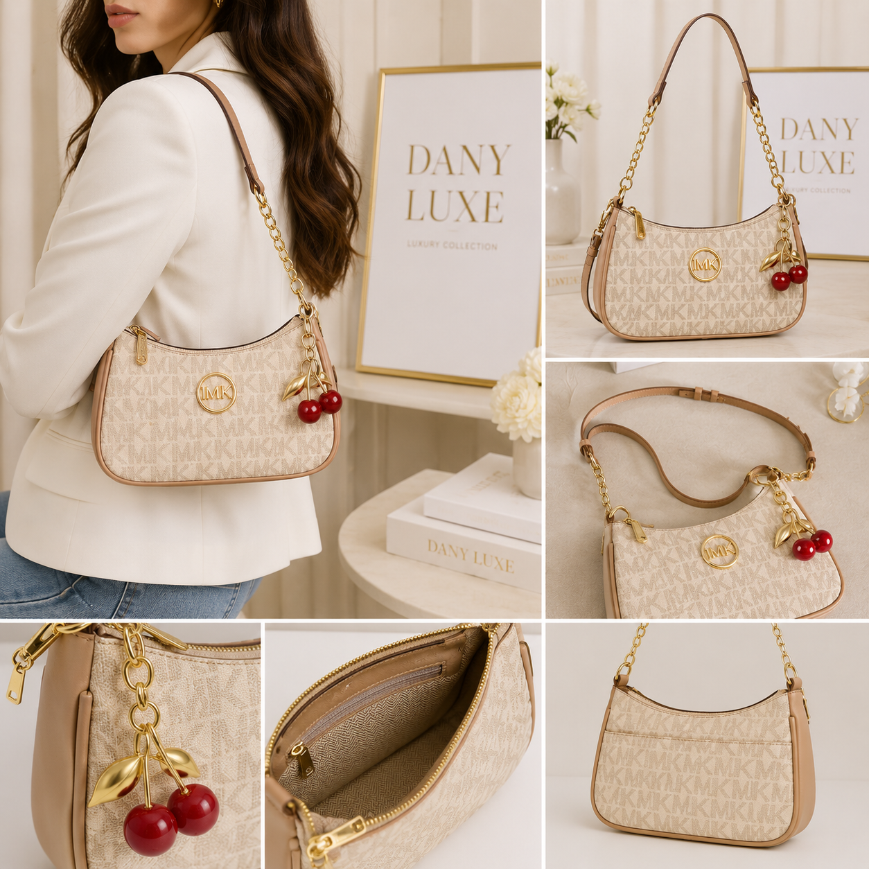 👜 Bolso Elegance Cherry Beige 👜 Dany luxe ✨