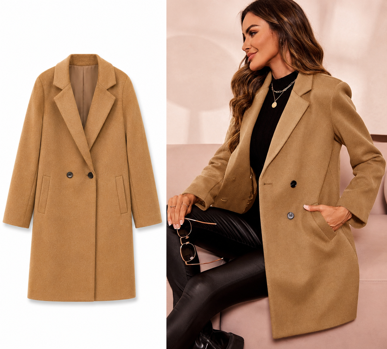 Dany luxe✨ Abrigo Largo Elegante para Mujer 🤎✨