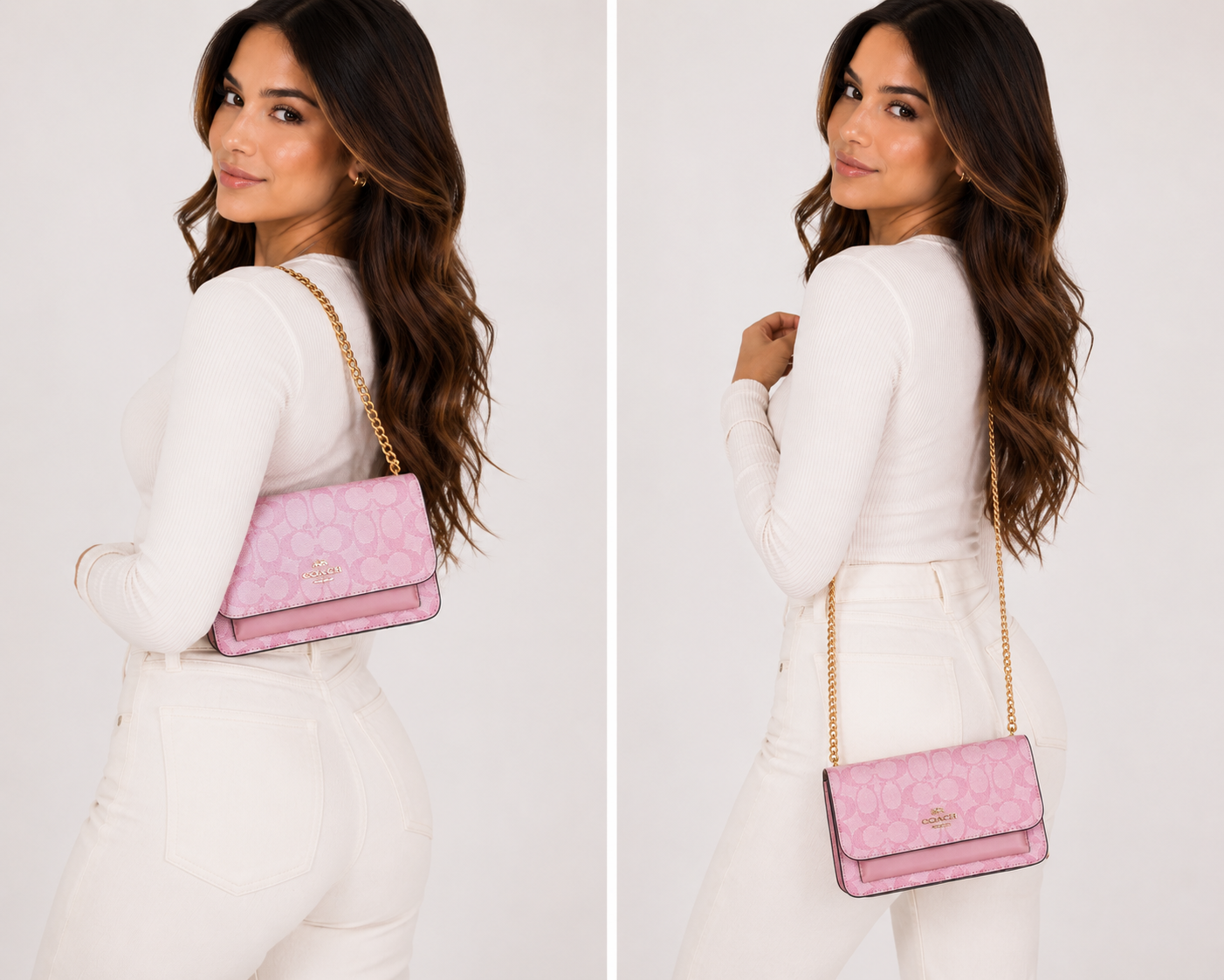 Mini bolso de hombro estilo clásico en color rosa