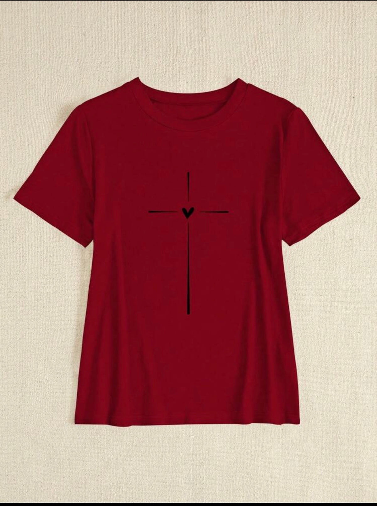 🤍✨ Camiseta Cruz con Corazón – DANY LUXE ✨🤍