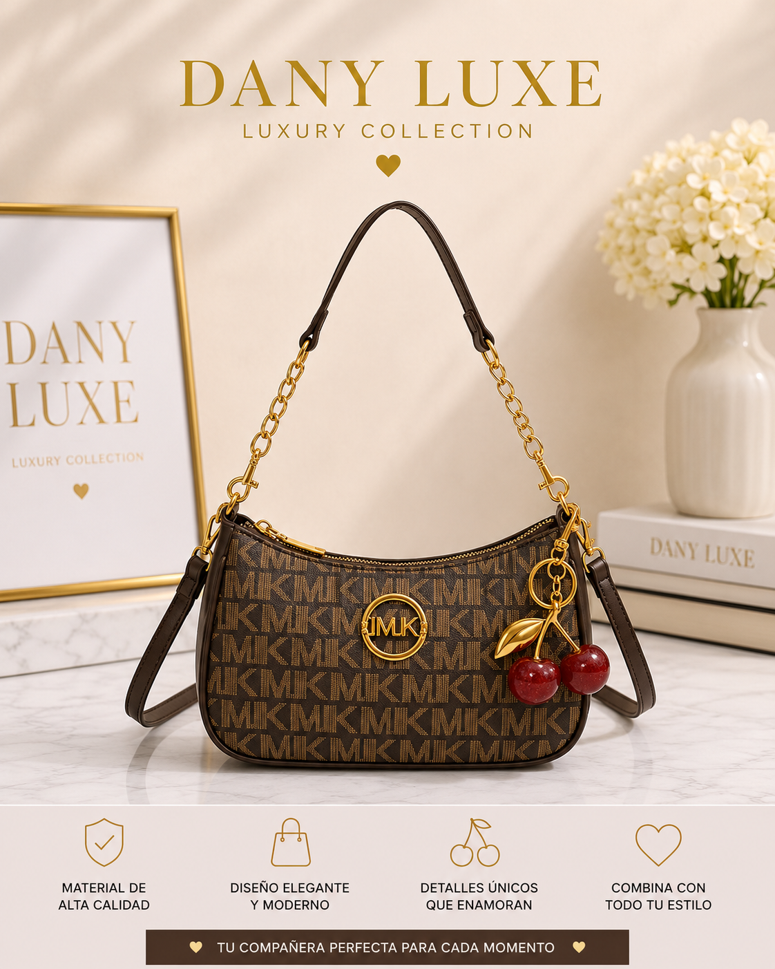 👜 Bolso Elegance Cherry Beige 👜 Dany luxe ✨