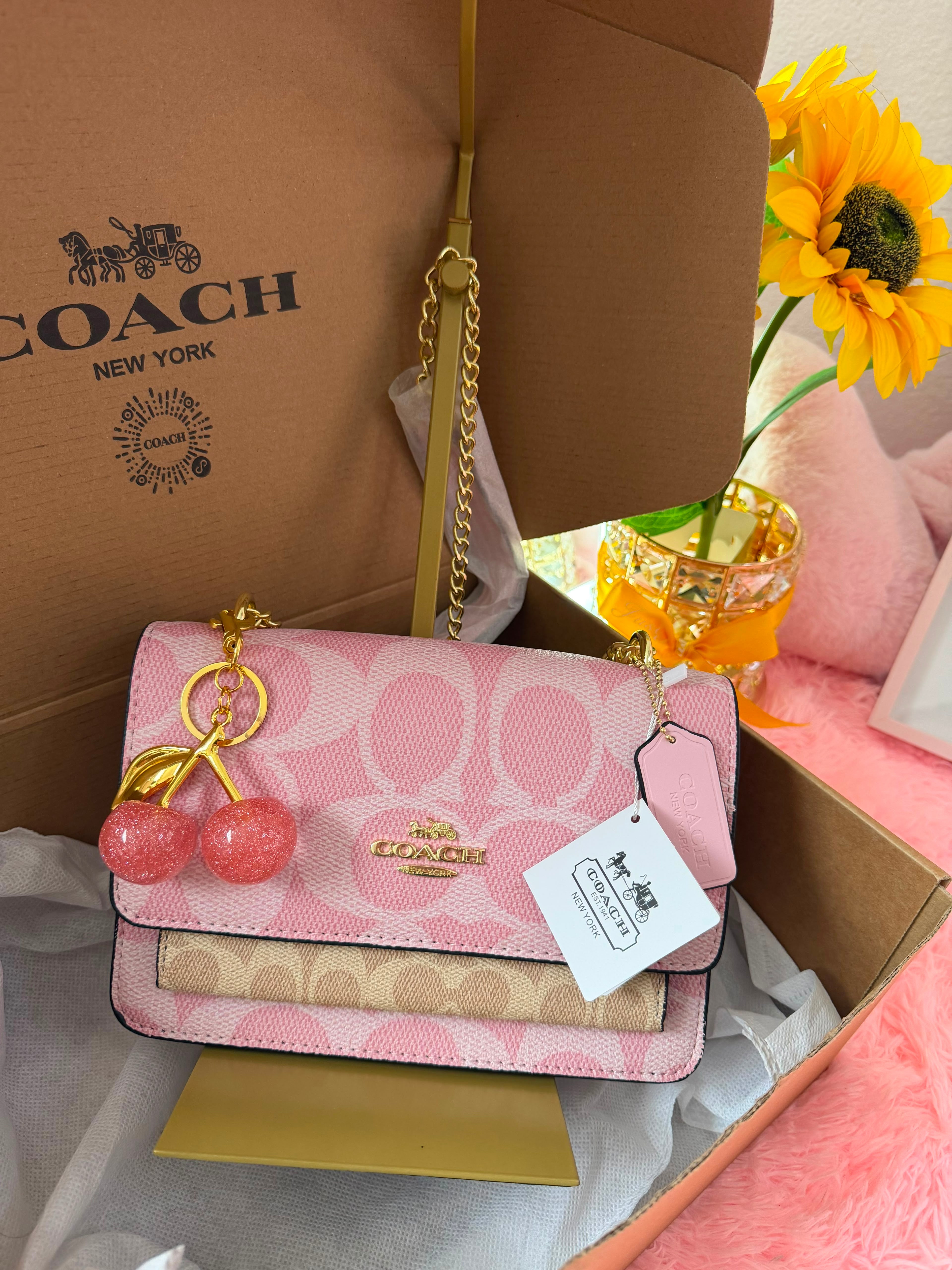 🌸 Coach Signature Crossbody – Dulzura, elegancia y estilo 🌸