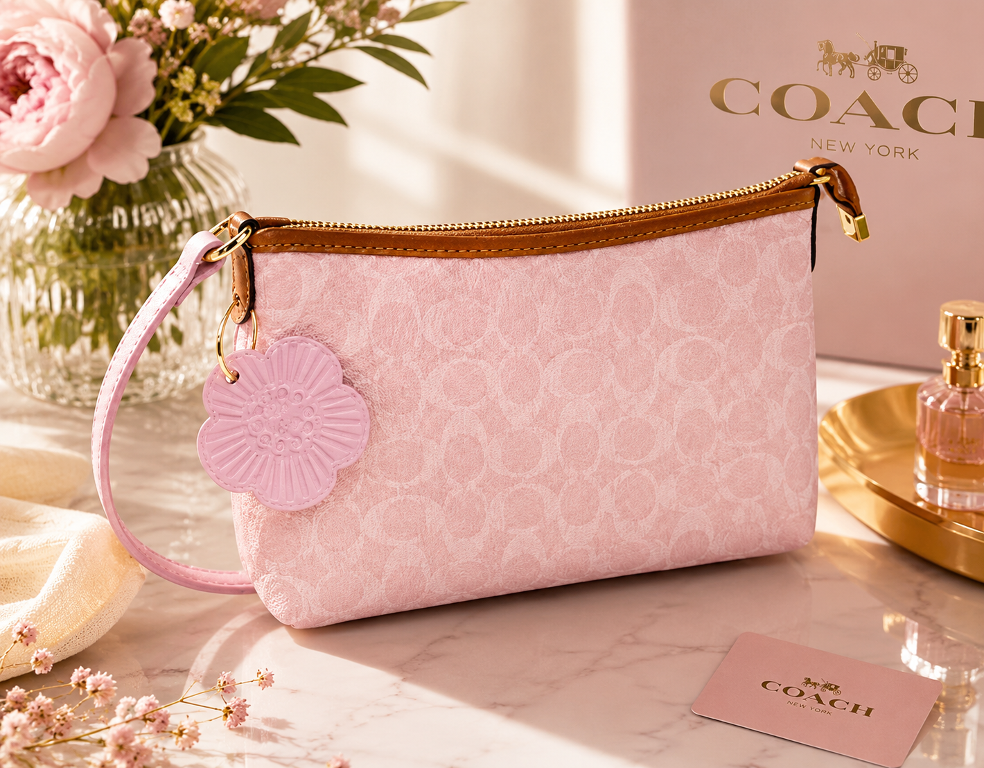 Cartera de muñeca color rosa Elegancia y practicidad