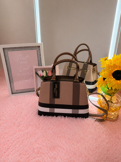 DANY LUXE Elegance Tote Bag – Beige & Brown