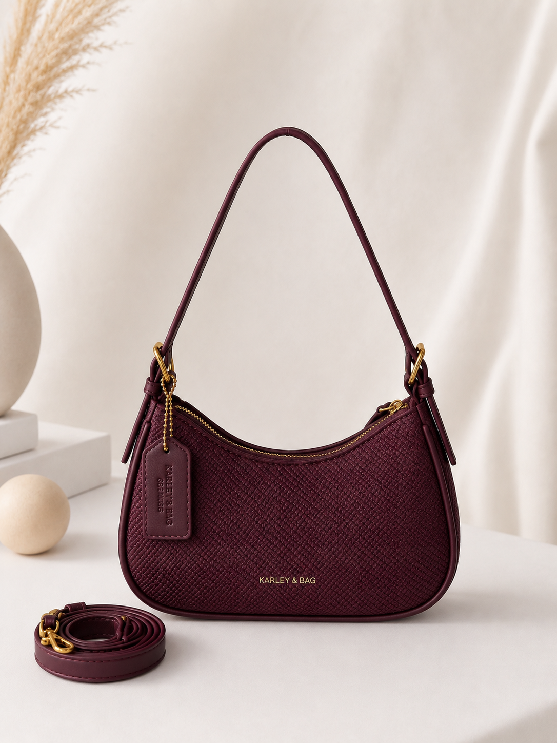 Cartera Burdeos Dany luxe Textura Elegante ✨