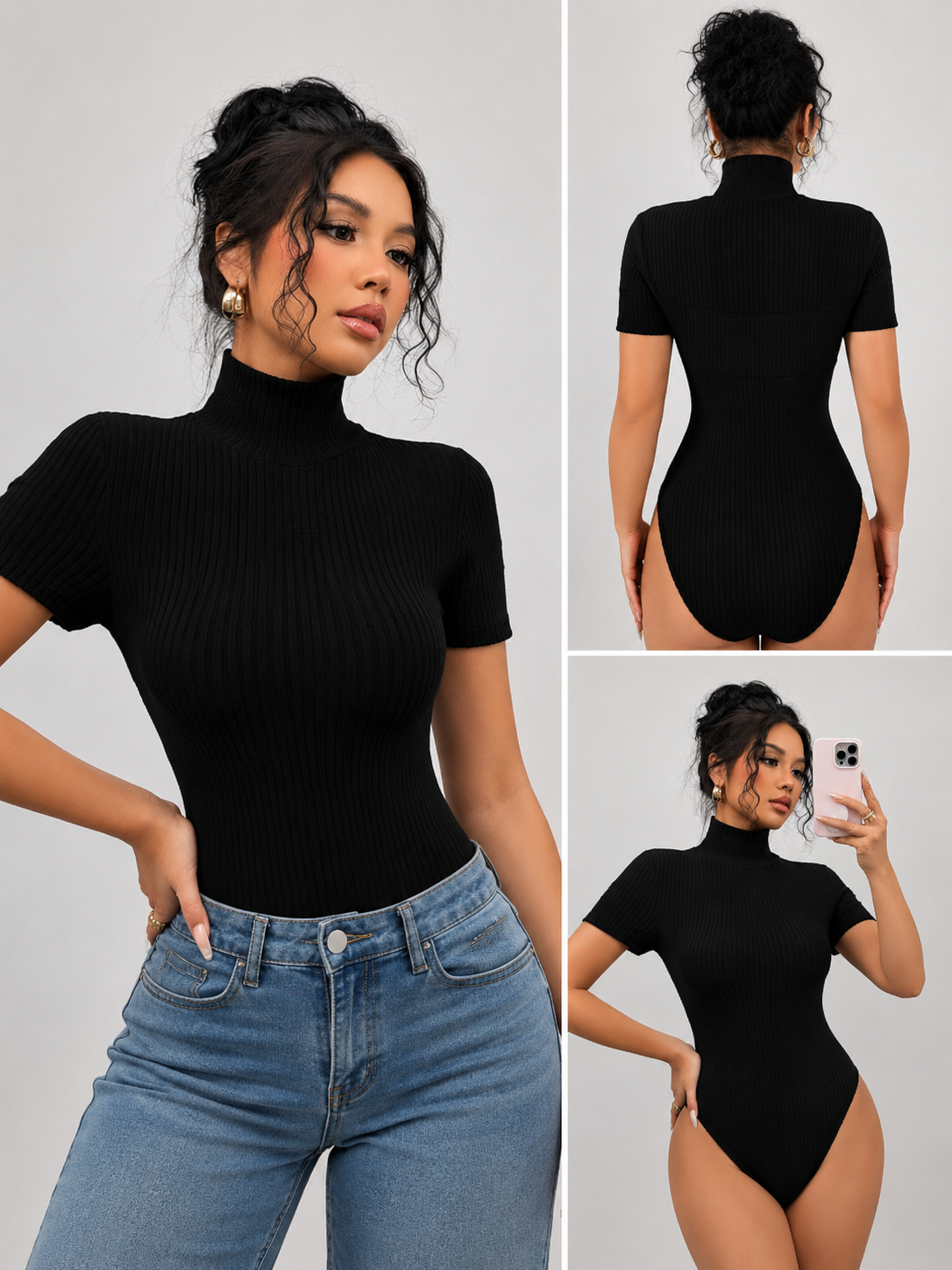 🖤 Body Negro Cuello Alto Elegance 🖤