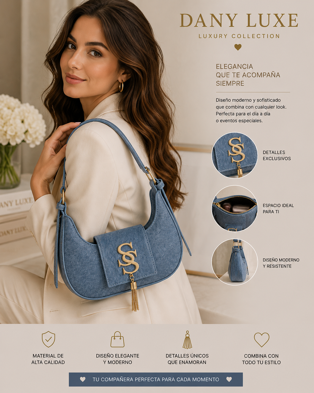 🩵 Bolso Celeste Elegance – Dany Luxe