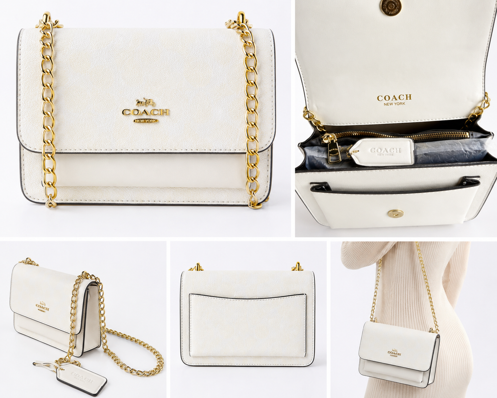 White Mini Chain Crossbody Bag