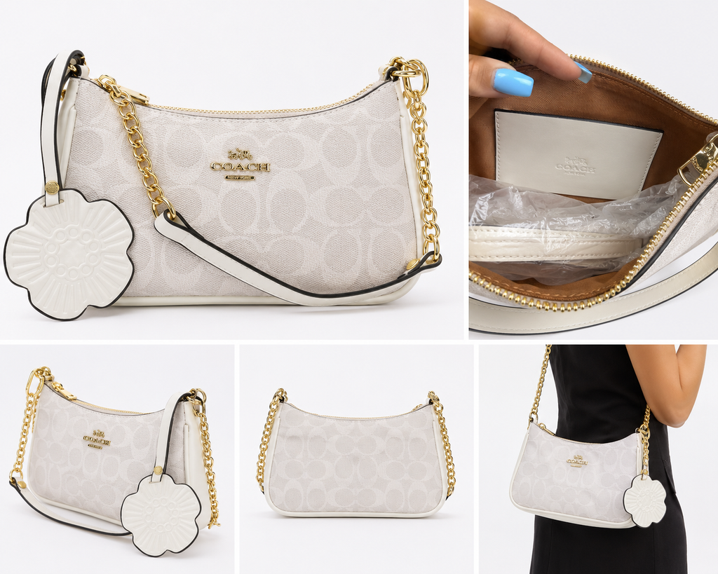 Mini bolso de hombro estilo clásico en color blanco